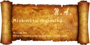 Miskovity Angyalka névjegykártya